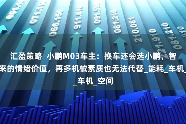汇盈策略  小鹏M03车主：换车还会选小鹏，智能带来的情绪价值，再多机械素质也无法代替_能耗_车机_空间